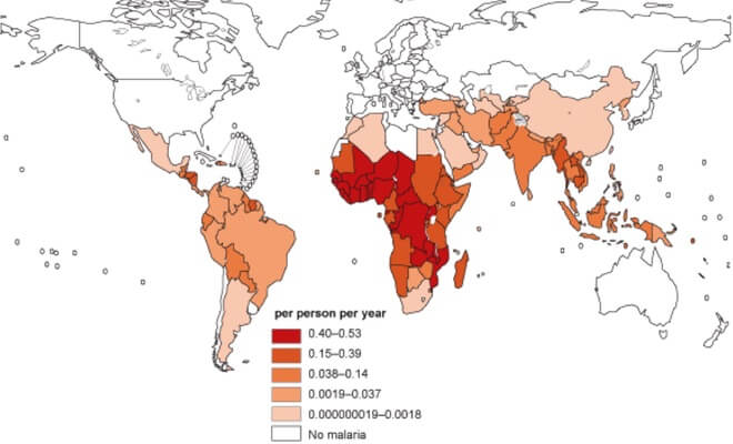 mapa malarije