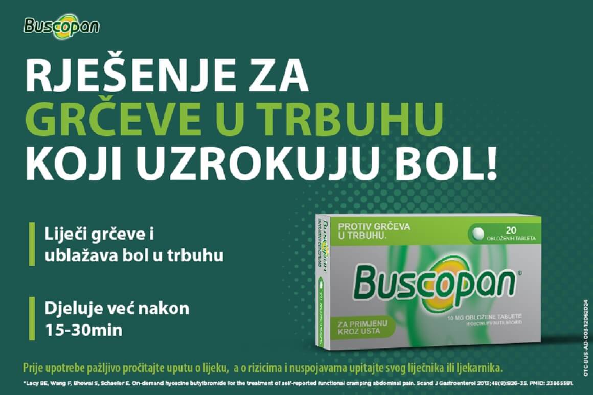 Buscopan tablete primjenjuju se kod pojave grčeva u probavnom sustavu i urogenitalnom traktu te grčeva i otežane pokretljivosti žučnih puteva.