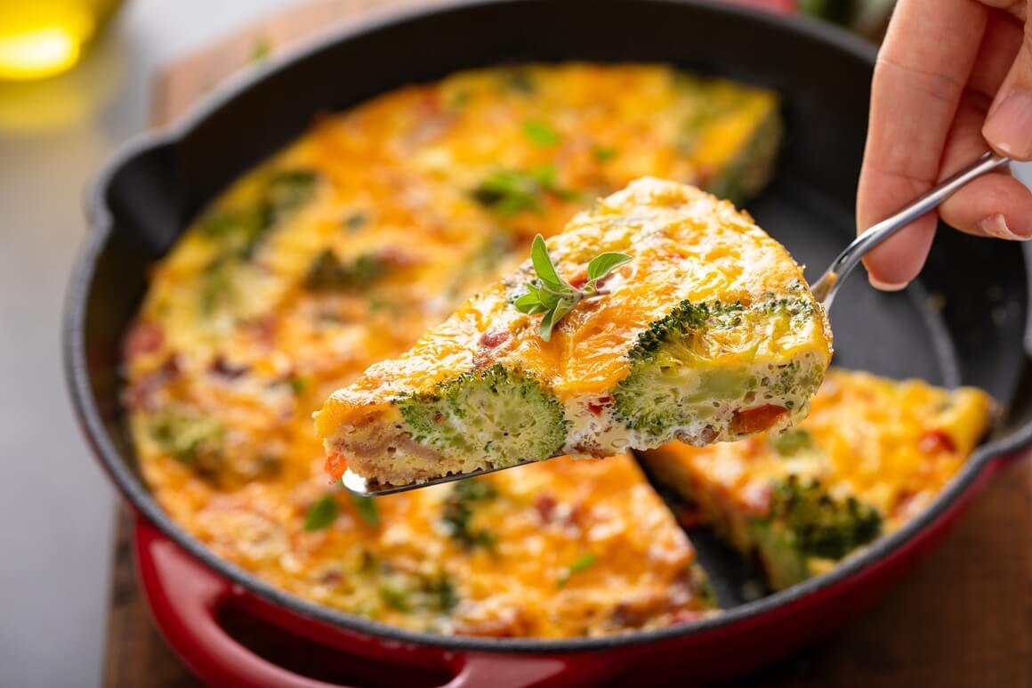 Quiche bez kore s brokulom i cheddar sirom