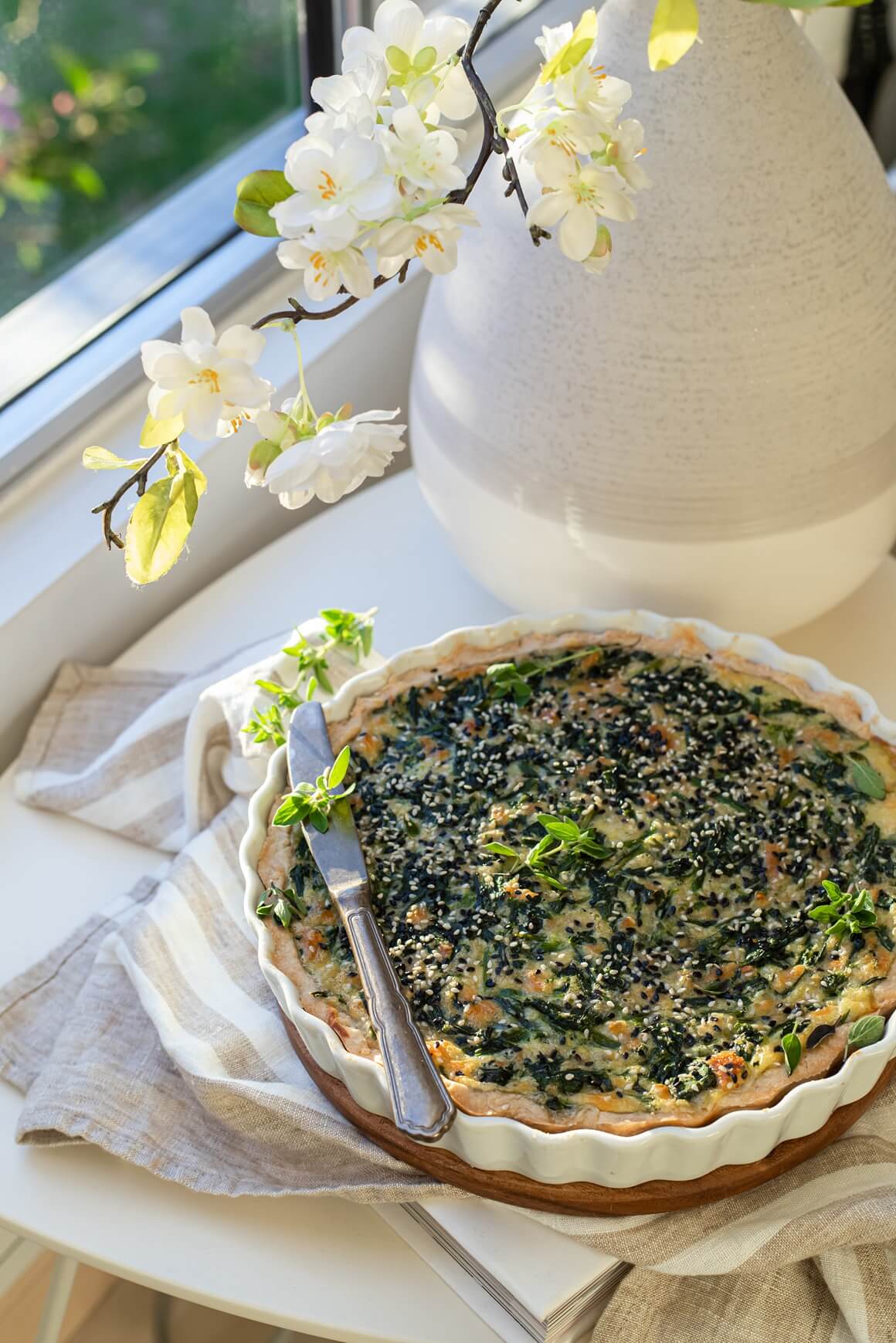 Veganska lijevana pita od špinata