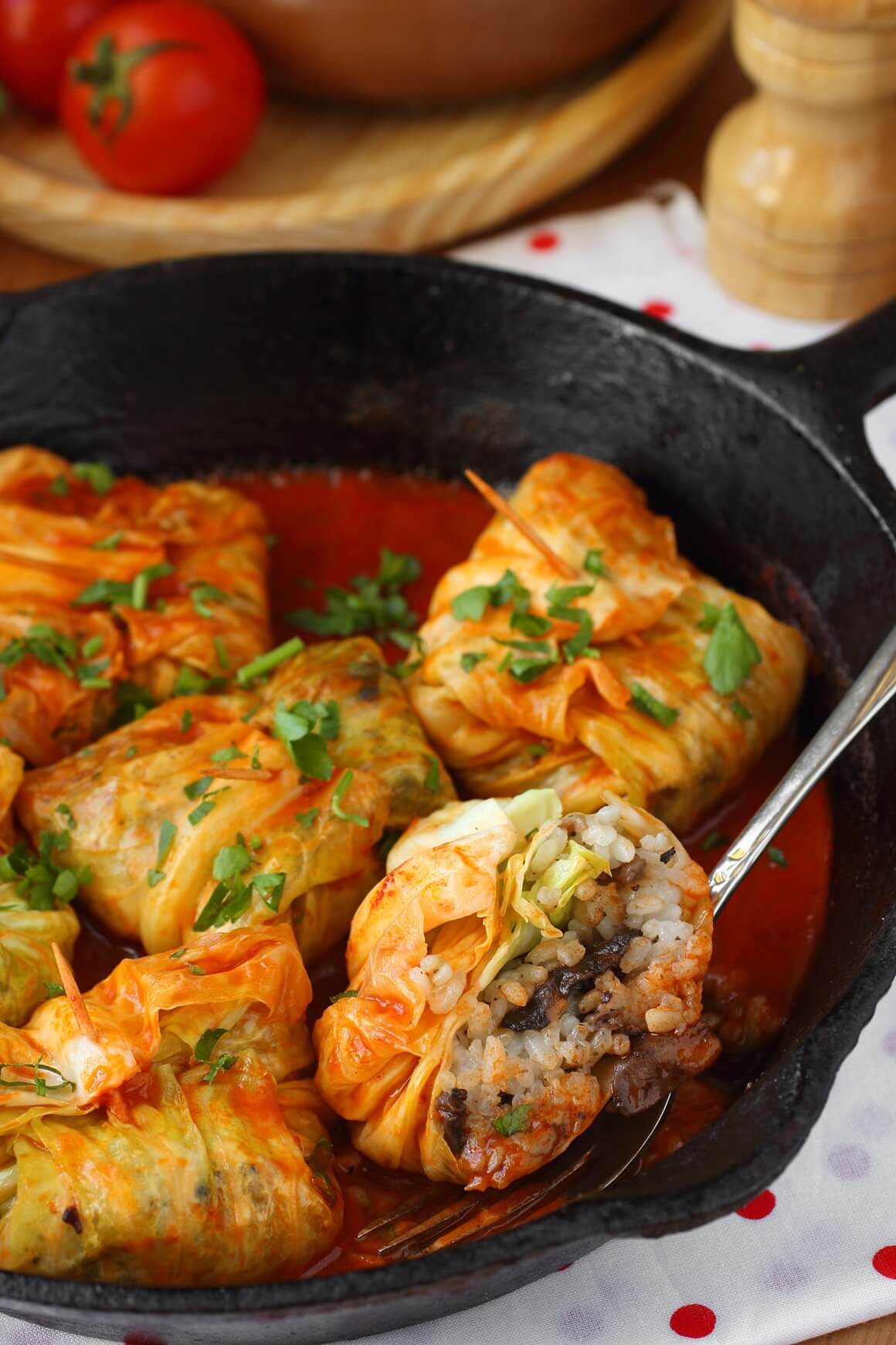 Vegetarijanska sarma s lećom i rižom