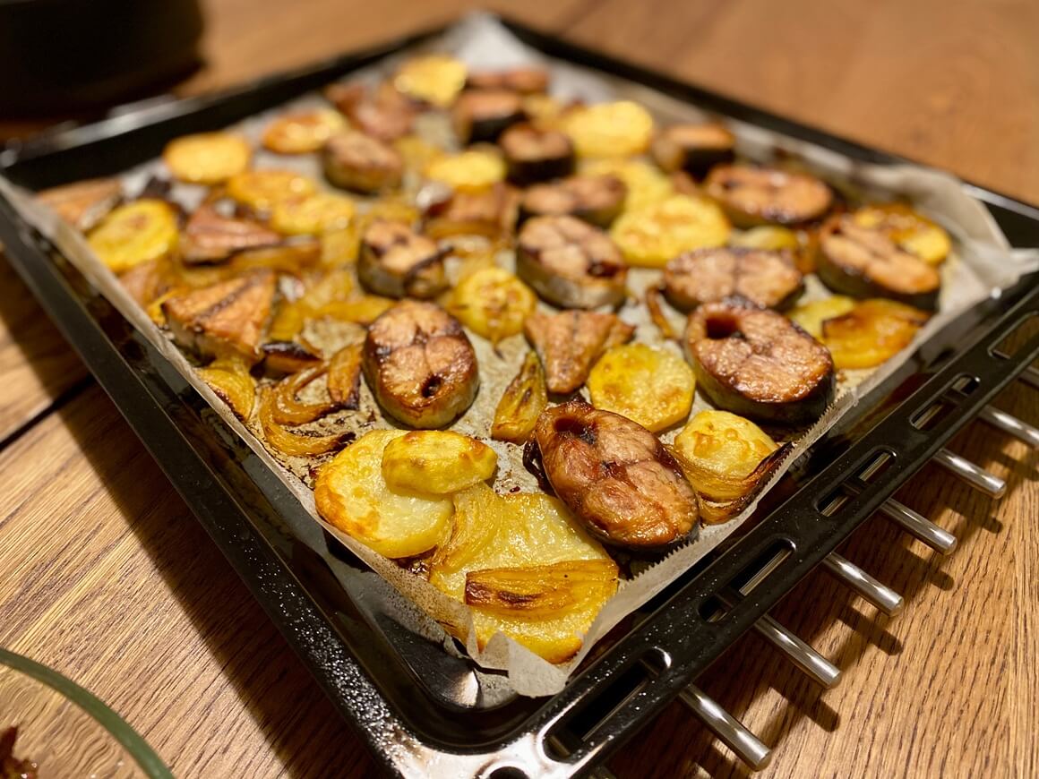 Palamida u pećnici s krumpirom