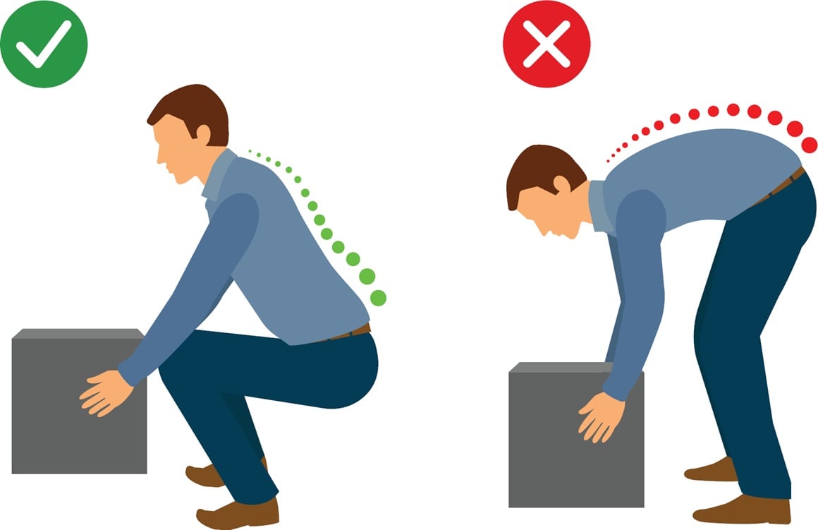 Podizanje iz leđa umjesto iz nogu čest je uzrok bolova