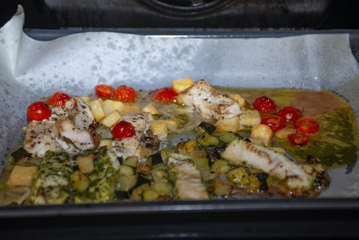 Bakalar s povrćem u pećnici