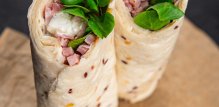 Tortilja wrap s purećom šunkom i svježim povrćem